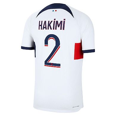Men's Nike Achraf Hakimi White Paris Saint-Germain 2023/24 Away Match Authentic Player Jersey