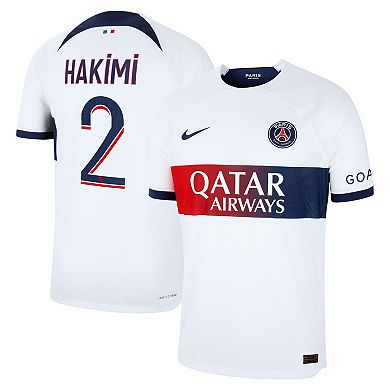 Men's Nike Achraf Hakimi White Paris Saint-Germain 2023/24 Away Match Authentic Player Jersey