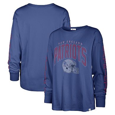 Women's '47 Royal New England Patriots Tom Cat Long Sleeve T-Shirt