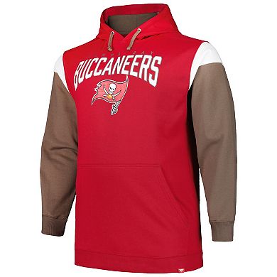 Men's Profile Red Tampa Bay Buccaneers Big & Tall Trench Battle Pullover Hoodie