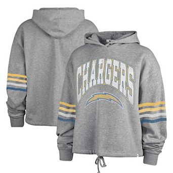 Women's '47 Gray Los Angeles Chargers Upland Bennett Pullover Hoodie