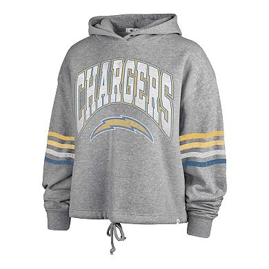 Women's '47 Heather Gray Los Angeles Chargers Upland Bennett Pullover Hoodie