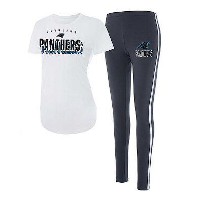 Women's Concepts Sport White/Charcoal Carolina Panthers Sonata T-Shirt & Leggings Set