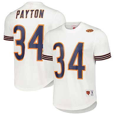 Men's Mitchell & Ness Walter Payton White Chicago Bears Retired Player Name & Number Mesh Top