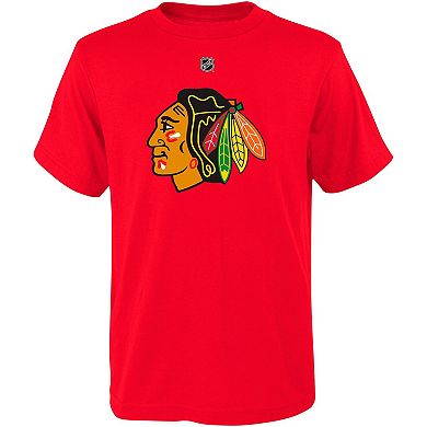 Youth Connor Bedard Red Chicago Blackhawks Name & Number T-Shirt