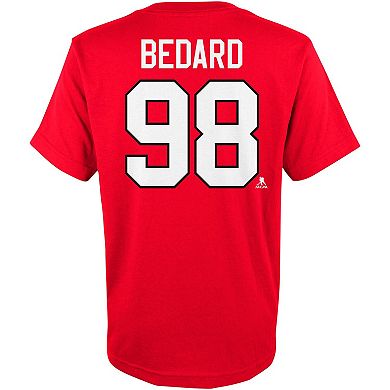 Youth Connor Bedard Red Chicago Blackhawks Name & Number T-Shirt