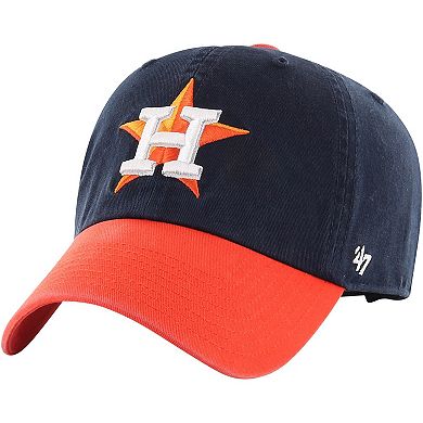 Men's '47 Navy/Orange Houston Astros Clean Up Adjustable Hat
