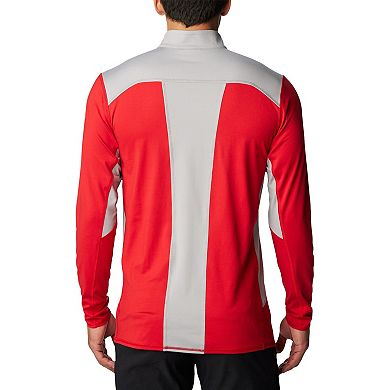 Men's Columbia Scarlet Ohio State Buckeyes Tech Trail™ Omni-Shade Quarter-Zip Top