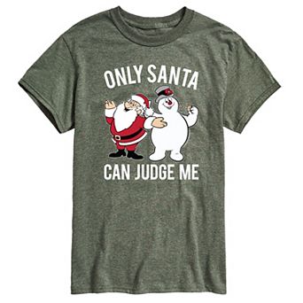 Men's Frosty the Snowman Only Santa Can Judge Me Graphic Tee