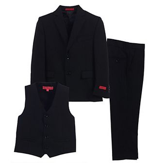 Gioberti Boy's Formal 3 pc Suit, Jacket, Vest, And Dress Pants Suit Set