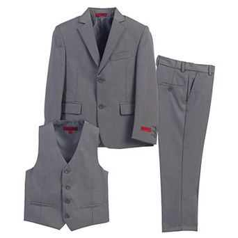 Gioberti Boy's Formal 3 pc Suit, Jacket, Vest, And Dress Pants Suit Set