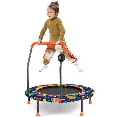 Mini Trampoline with Colorful LED Lights and Bluetooth Speaker