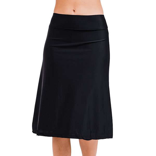 Women's High-waisted Long Swim Skort