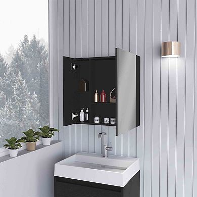 Kenya Medicine Cabinet, Mirror, Double Door, Four Interior Shelves