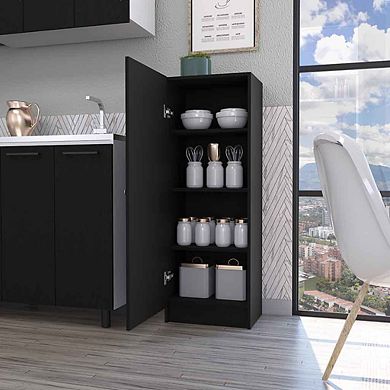 Miami Single Door Pantry, Four Shelves