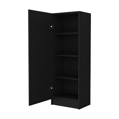 Miami Single Door Pantry, Four Shelves