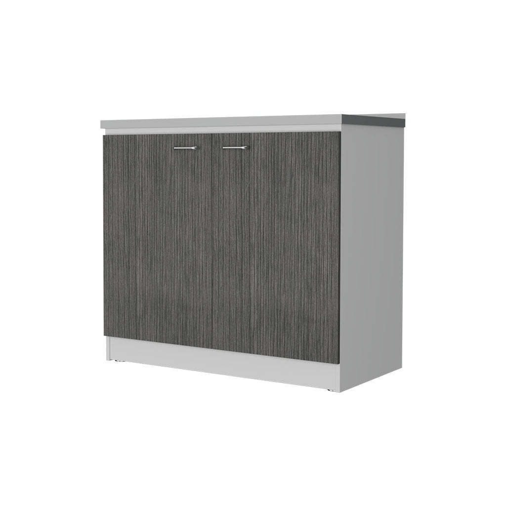 kleankin 24 Bathroom Under Sink Cabinet with Storage Pedestal Sink Cabinet  Adjustable Shelf and Open Bottom Shelf Grey