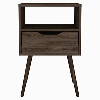 Allie Nightstand, Superior Top, Open Shelf, One Drawer