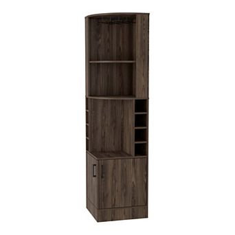 Seattle Bar Cabinet, Eight Bottle Cubbies, Two Large Open Shelves