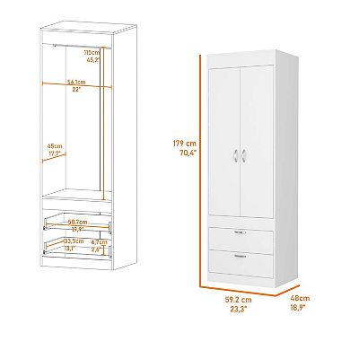 Alabama Armoire, One Large Cabinet, Two Drawers
