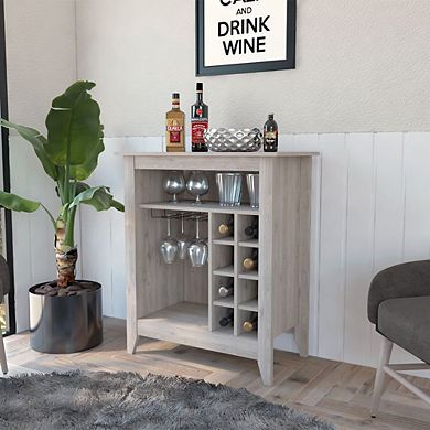 Future Bar Cabinet, Six Built-in Wine Rack, One Open Drawer, One Open Shelf