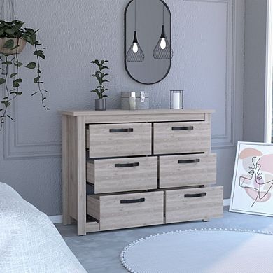 Westport Six Drawer Double Dresser, Superior Top, Metal Hardware
