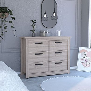 Westport Six Drawer Double Dresser, Superior Top, Metal Hardware