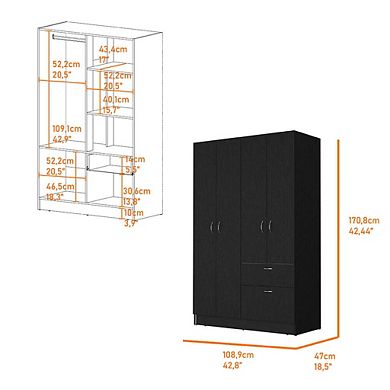 Habana Armoire, Two Cabinets, One Drawers, One Hidden Drawer Shoes
