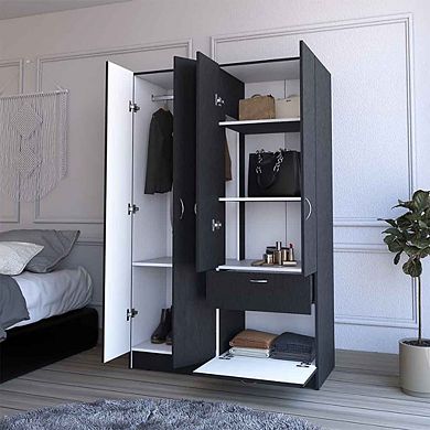 Habana Armoire, Two Cabinets, One Drawers, One Hidden Drawer Shoes