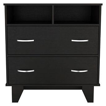 Portobelo Two Drawer Dresser, Two Shelves, Superior Top, Four Legs