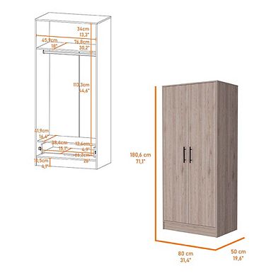 Rio Double Door Armoire, One Cabinet, Hidden Drawer