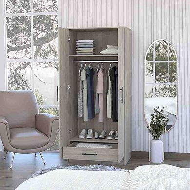 Rio Double Door Armoire, One Cabinet, Hidden Drawer