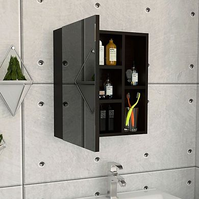 Lincoln Mirrored Medicine Cabinet, Five Interior Shelves