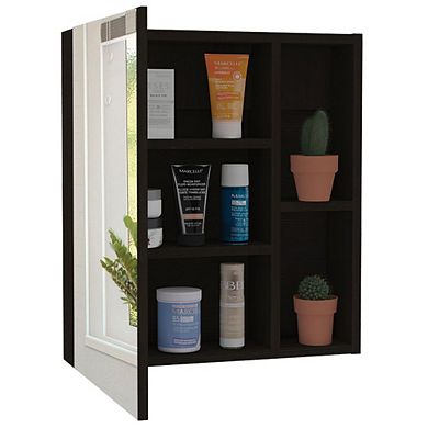 Lincoln Mirrored Medicine Cabinet, Five Interior Shelves