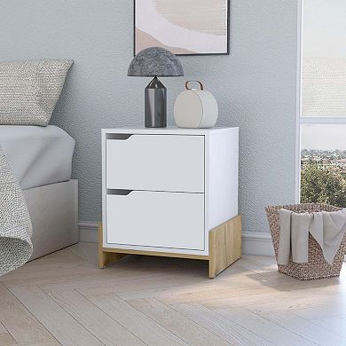 Lovell Nightstand with Sturdy Base and 2-Drawers