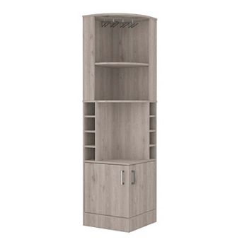 Seattle Bar Cabinet, Eight Bottle Cubbies, Two Large Open Shelves