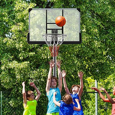 Basketball Hoop with 5.4-6.6FT Adjustable Height and 50" Backboard