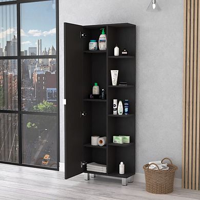 Los Angeles Linen Cabinet, Five Shelves, One Cabinet, Divisions