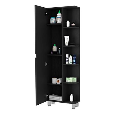 Los Angeles Linen Cabinet, Five Shelves, One Cabinet, Divisions