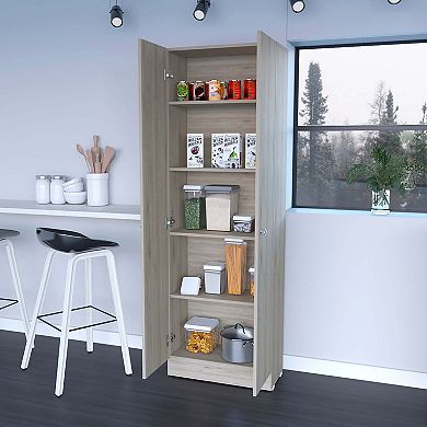 Virginia Double Door Storage Cabinet, Five Shelves