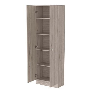 Virginia Double Door Storage Cabinet, Five Shelves