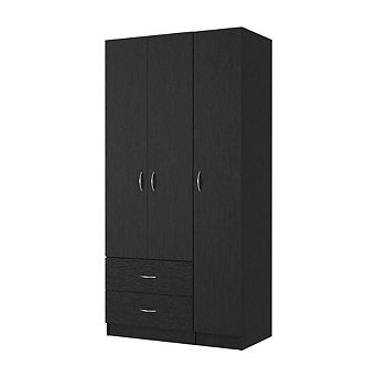 Eureka Three Door Armoire, Two Drawers, Rod