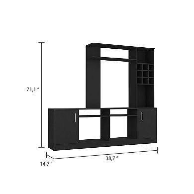 Vibrant Entertainment Center For TV´s up 78", Double Doors Cabinet, Storage Spaces, Six External Shelves