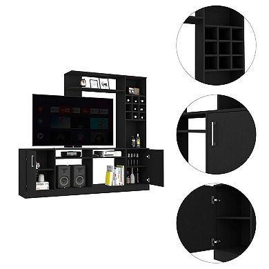Vibrant Entertainment Center For TV´s up 78", Double Doors Cabinet, Storage Spaces, Six External Shelves
