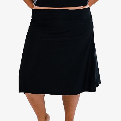 Women's High-Waisted Long Swim Skort