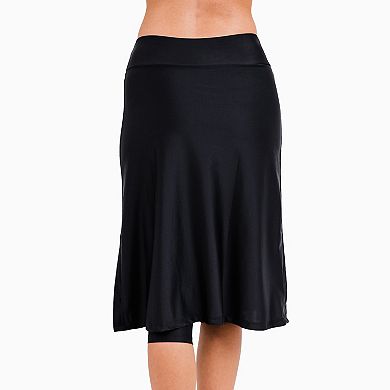 Women's High-Waisted Long Swim Skort