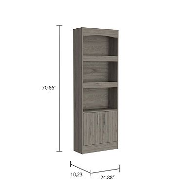 Durango Bookcase, Three Shelves, Double Door Cabinet