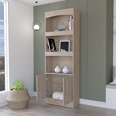 Durango Bookcase, Three Shelves, Double Door Cabinet