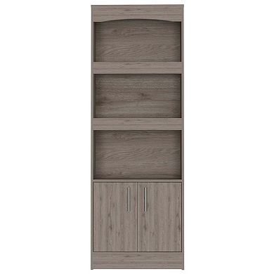 Durango Bookcase, Three Shelves, Double Door Cabinet