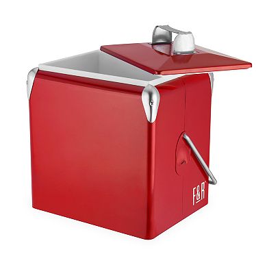 Red Vintage Metal Cooler by Foster & Rye